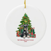 Miniatuur Schnauzer Hond Gepersonaliseerde Kerst Keramisch Ornament (Achterkant)