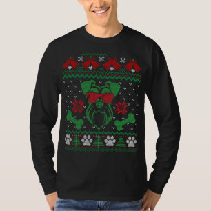 Miniatuur Schnauzer Hond Liefde Vrolijk Kerstmis L T-shirt