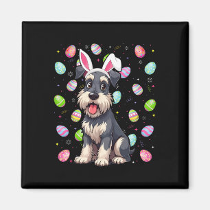Miniatuur Schnauzer Hond Paaseieren Hunt Bunny Oor Magneet