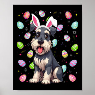 Miniatuur Schnauzer Hond Paaseieren Hunt Bunny Oor Poster