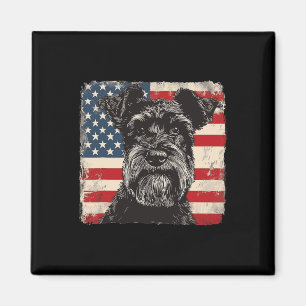 Miniatuur Schnauzer hond Patriottische 4th of July Magneet