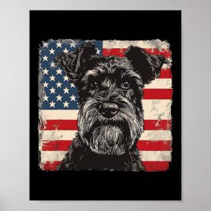 Miniatuur Schnauzer hond Patriottische 4th of July Poster