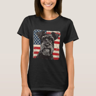 Miniatuur Schnauzer hond Patriottische 4th of July T-shirt