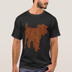 Miniatuur Schnauzer-hond Silhouette Halloween T-shirt