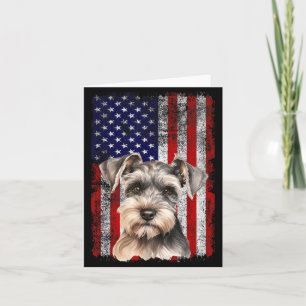 Miniatuur Schnauzer Hondenliefhebber Vlag 4 juli Kaart