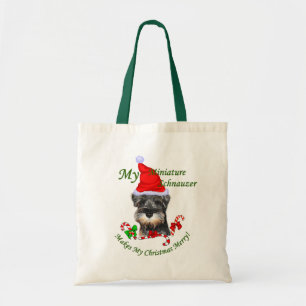 Miniatuur Schnauzer-kerstcadeautjes Tote Bag