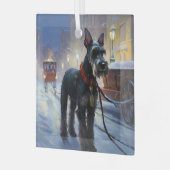 Miniatuur Schnauzer Kerstfeest Seizoen Glas Ornament (Voorkant links)