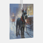 Miniatuur Schnauzer Kerstfeest Seizoen Glas Ornament (Voorkant Rechts)