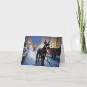 Miniatuur Schnauzer Kerstfeest Seizoen Kaart