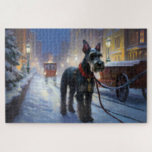 Miniatuur Schnauzer Kerstfeest Seizoen Legpuzzel