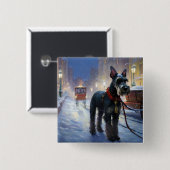 Miniatuur Schnauzer Kerstfeest Seizoen Vierkante Button 5,1 Cm (Voorkant /achterkant)
