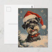 Miniatuur Schnauzer Kerstmis Briefkaart (Voorkant / Achterkant)