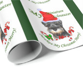 miniatuur Schnauzer Kerstmis Cadeaupapier (Rol Hoek)