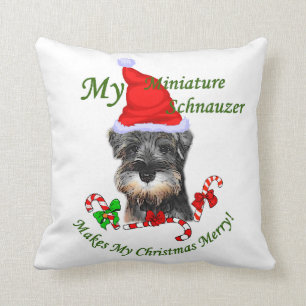 miniatuur Schnauzer Kerstmis Kussen