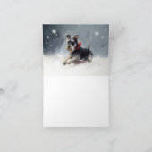 Miniatuur Schnauzer Kerstsneeuw winter Kaart (Binnen)