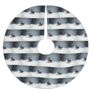 Miniatuur Schnauzer Kerstsneeuw winter Kerstboom Rok