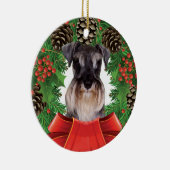 Miniatuur Schnauzer kerstversiering Keramisch Ornament (Rechts)