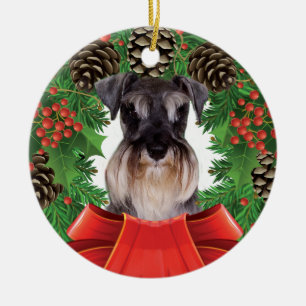 Miniatuur Schnauzer kerstversiering Keramisch Ornament