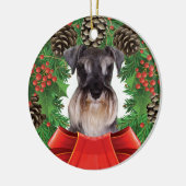 Miniatuur Schnauzer kerstversiering Keramisch Ornament (Links)