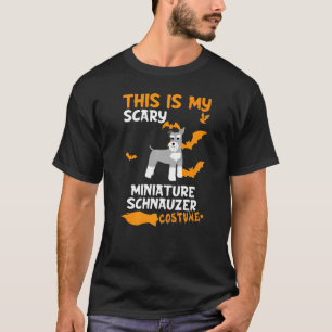 Miniatuur Schnauzer Kostuum Halloween Lazy Scary D T-shirt