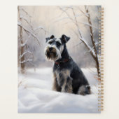 Miniatuur Schnauzer Laat Het Sneeuw Kerstmis Planner (Achterkant)