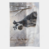Miniatuur Schnauzer Laat Het Sneeuw Kerstmis Theedoek (Verticaal)