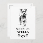 Miniatuur Schnauzer Life is beter aangepaste honde Briefkaart (Voorkant / Achterkant)