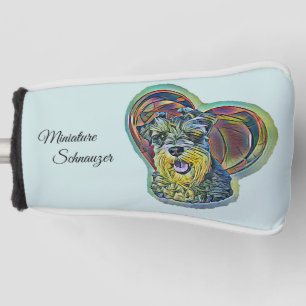 Miniatuur Schnauzer met Heart Pop Art Golfheadcover