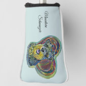 Miniatuur Schnauzer met Heart Pop Art Golfheadcover (Draai 90)