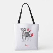 Miniatuur Schnauzer Mini Schnauzer Aangepaste teks Draagtas (Achterkant)