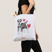 Miniatuur Schnauzer Mini Schnauzer Aangepaste teks Draagtas (Dichtbij)