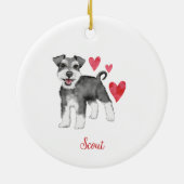 Miniatuur Schnauzer Mini Schnauzer Aangepaste teks Keramisch Ornament (Achterkant)