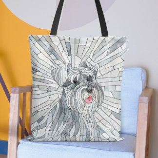 Miniatuur Schnauzer Mozaïek kunst Draagtas