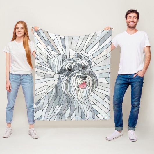 Miniatuur Schnauzer Mozaïek kunst Fleece Deken (In situ)