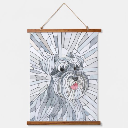 Miniatuur Schnauzer Mozaïek kunst Hangend Wandkleed (Voorkant)