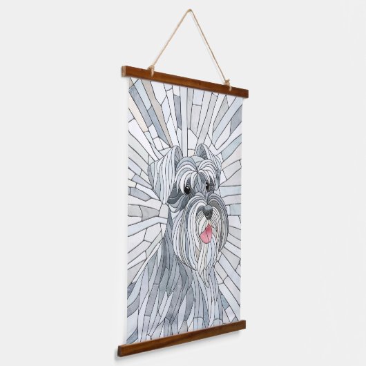 Miniatuur Schnauzer Mozaïek kunst Hangend Wandkleed (Gebogen)