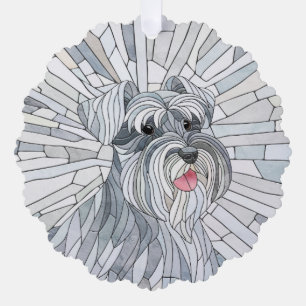 Miniatuur Schnauzer Mozaïek kunst Ornament Kaart