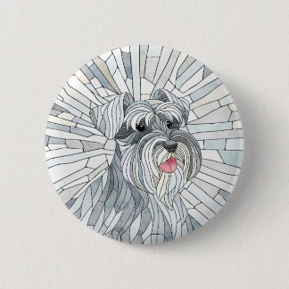 Miniatuur Schnauzer Mozaïek kunst Ronde Button 5,7 Cm