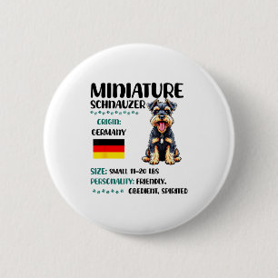 Miniatuur Schnauzer Oorsprong Grappige Mini Schnau Ronde Button 5,7 Cm