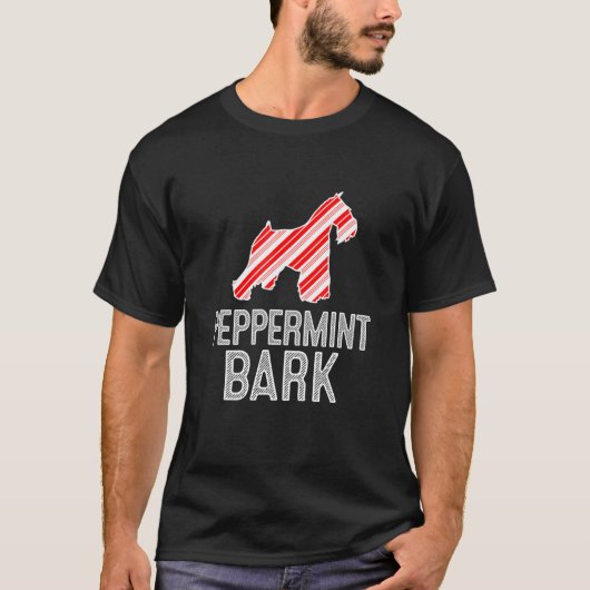 Miniatuur Schnauzer Peppermint Bark Kersthond T-shirt (Voorkant)