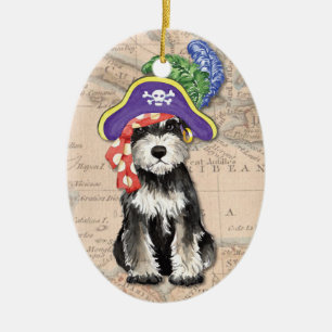 Miniatuur Schnauzer Pirate Keramisch Ornament