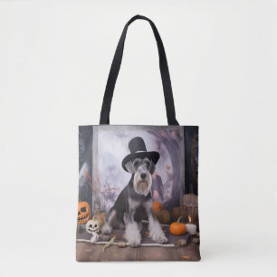 Miniatuur Schnauzer Pompoenen Halloween Griezelen Draagtas