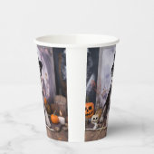 Miniatuur Schnauzer Pompoenen Halloween Scary Papieren Bekers (Links)