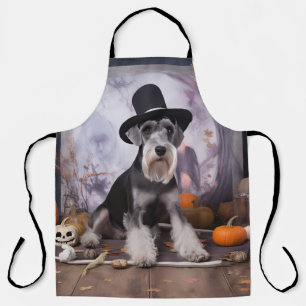 Miniatuur Schnauzer Pompoenen Halloween Scary Schort