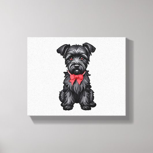 Miniatuur Schnauzer puppy Canvas Afdruk (Voorkant)
