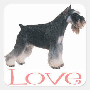 Miniatuur Schnauzer Puppy Dog Pink Love Sticker