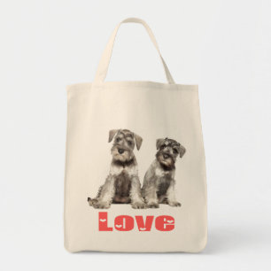 Miniatuur Schnauzer Puppy Dogs Pink Heart Tas