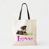 Miniatuur Schnauzer Puppy Dogs Pink Love Tas (Voorkant)