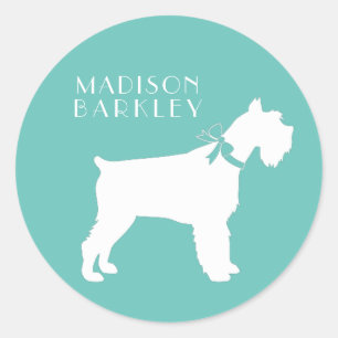 Miniatuur Schnauzer Puppy Hond Ronde Sticker