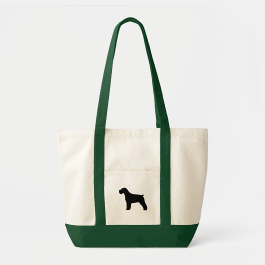 Miniatuur Schnauzer Silhouette met Natural Ears Tote Bag (Voorkant)
